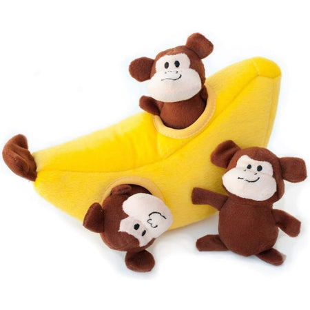 ZippyPaws Interactive Monkey and Banana Burrow - Dog